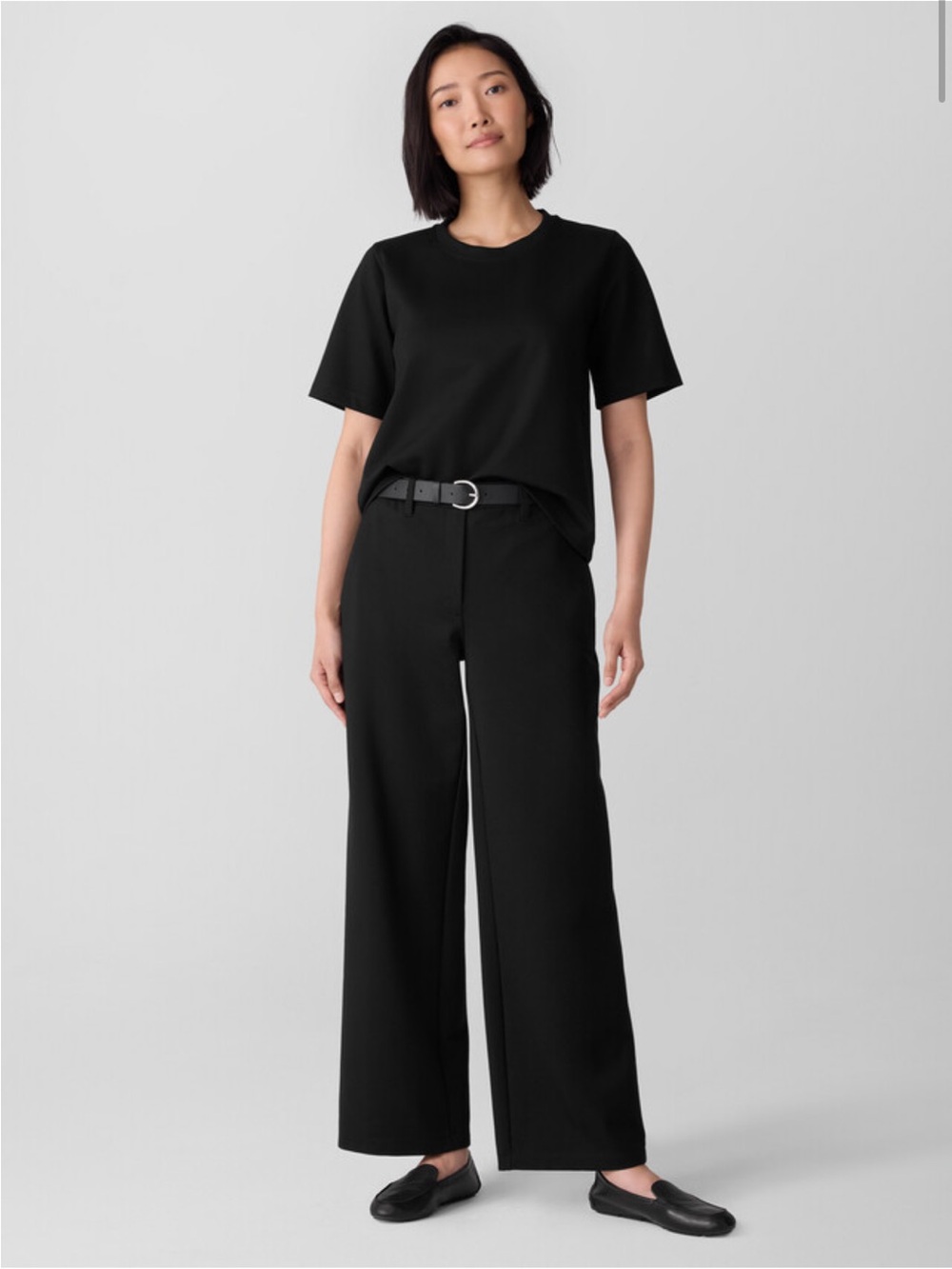 EILEEN FISHER Ponte Wide-Leg Pants in Black